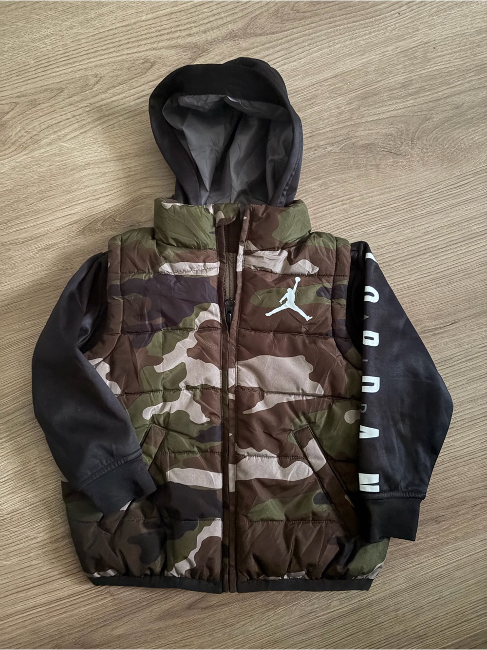 Jordan | Toddler Boys Camo Layered 2-Fer Puffer Jacket | Size: 2T